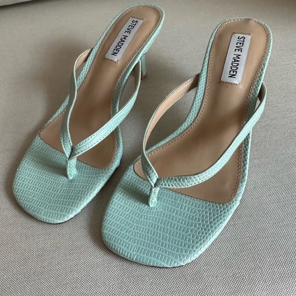Steve Madden Melrose Stiletto Mint Green Heels Open Toe Women’s Size 9.5 - Picture 5 of 10